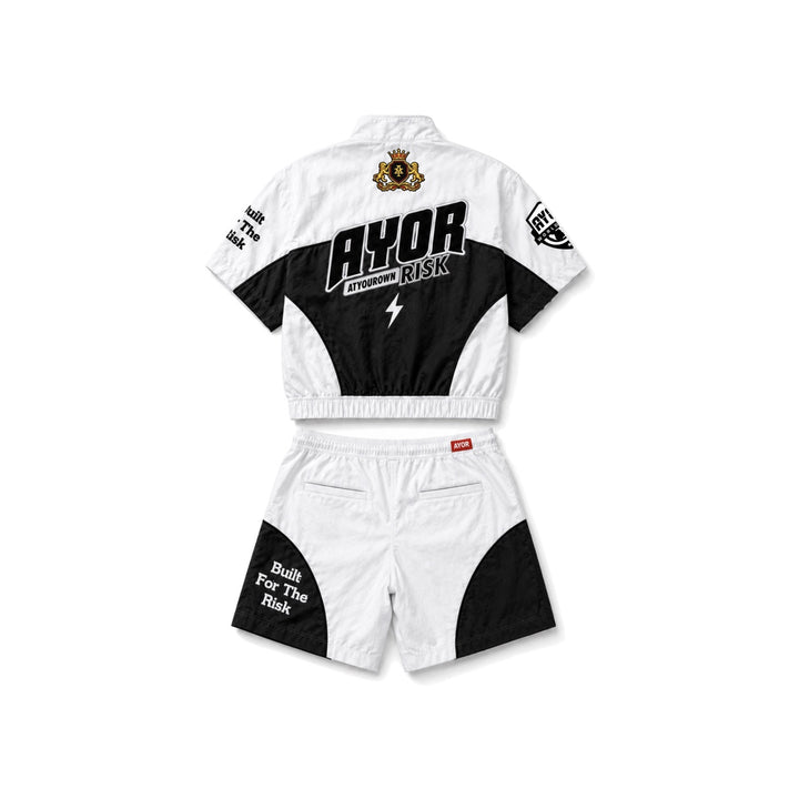 Translation missing: en.White/Black Risk Takers Windbreaker Shorts - product view 3