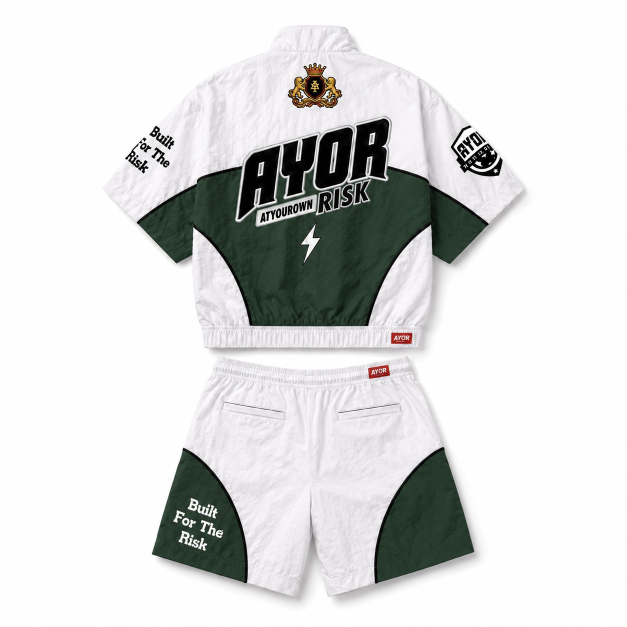 White/Forest Green Risk Takers Windbreak Set