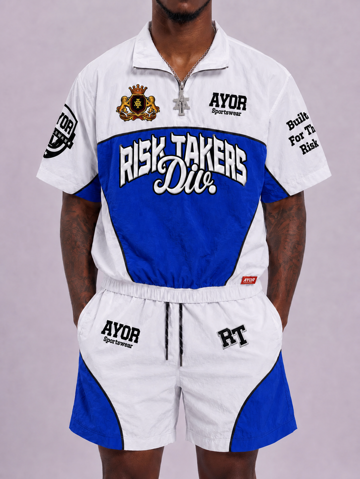 Translation missing: en.White/Blue Risk Takers Windbreak Set