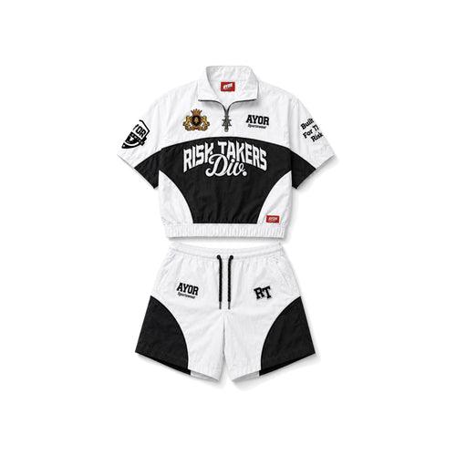 White/Black Risk Takers Windbreaker Shorts - product view 2