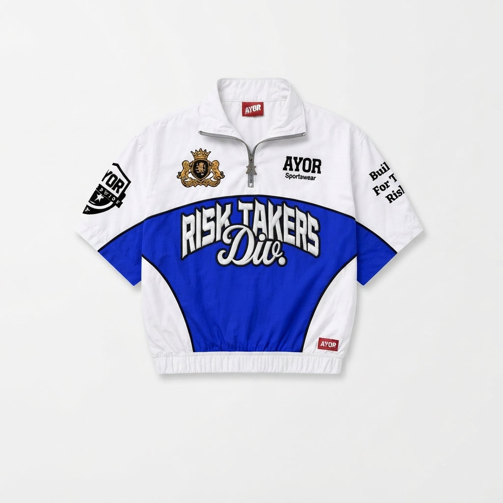 White/Blue Risk Takers Windbreak TEE