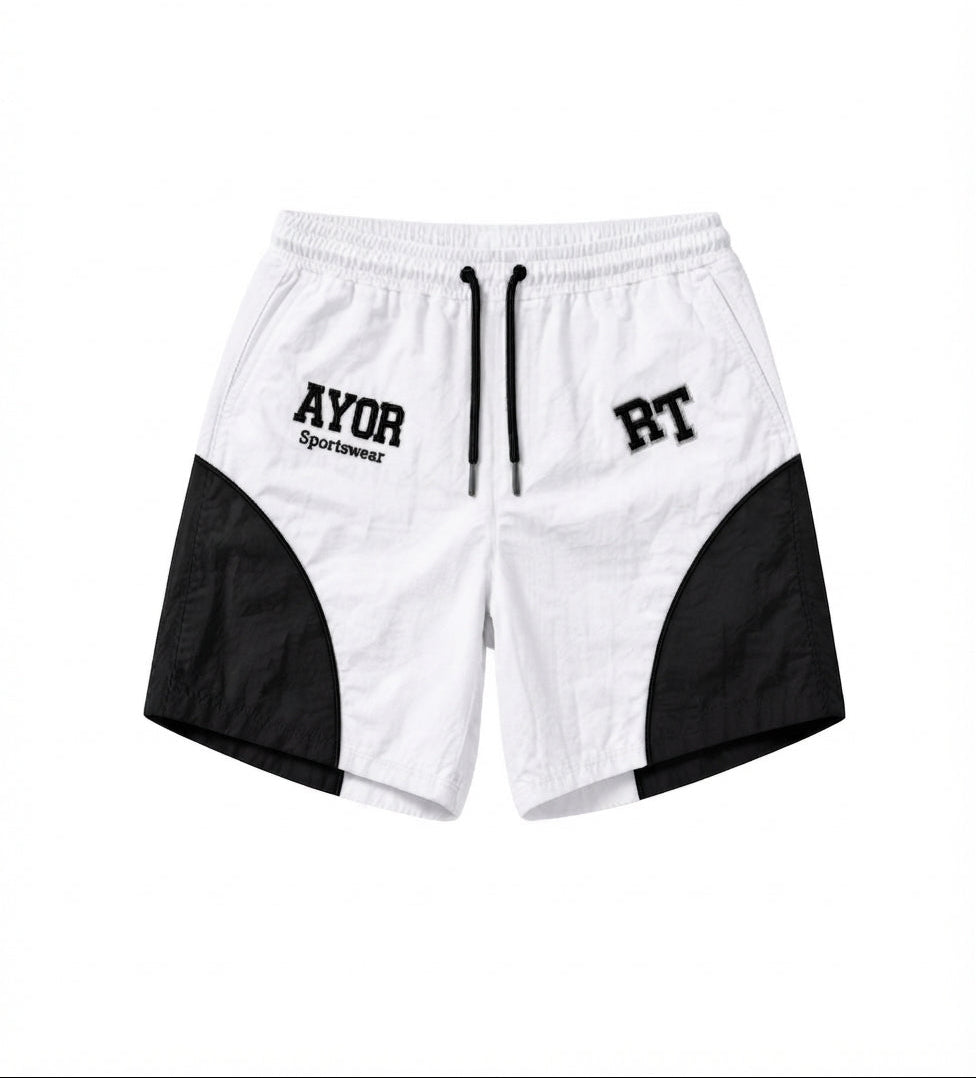 White/Black Risk Takers Windbreak Shorts