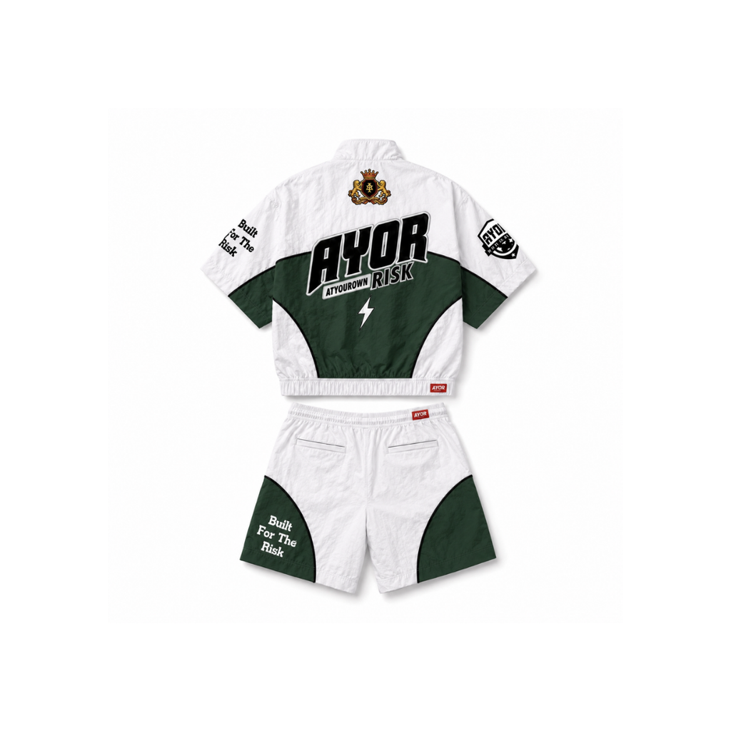 White/Forest Green Risk Takers Windbreak Set