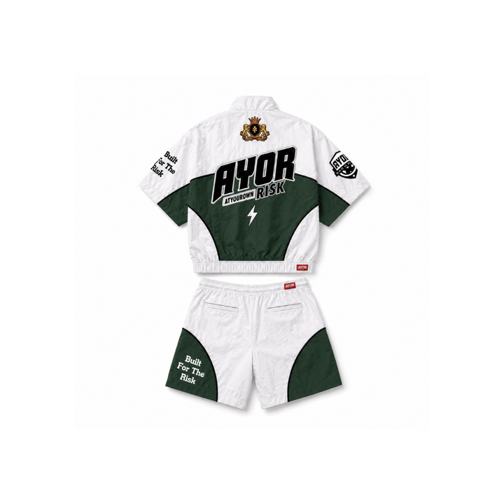 Translation missing: en.White/Forest Green Risk Takers Windbreak Set