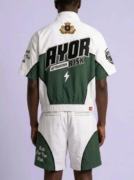 Translation missing: en.White/Forest Green Risk Takers Windbreak Set