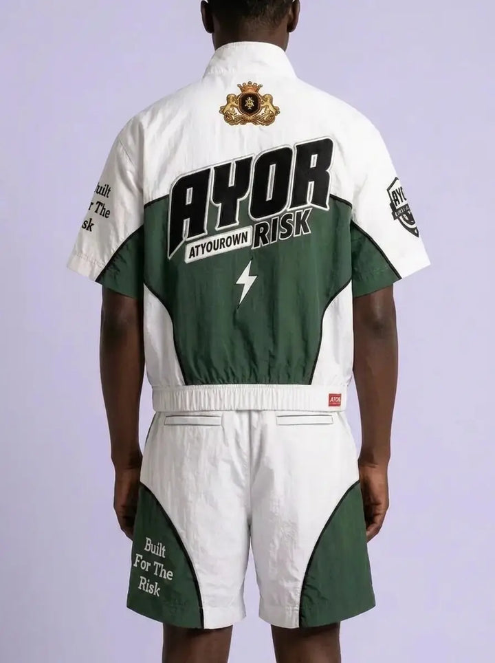 Translation missing: en.White/Forest Green Risk Takers Windbreak Set