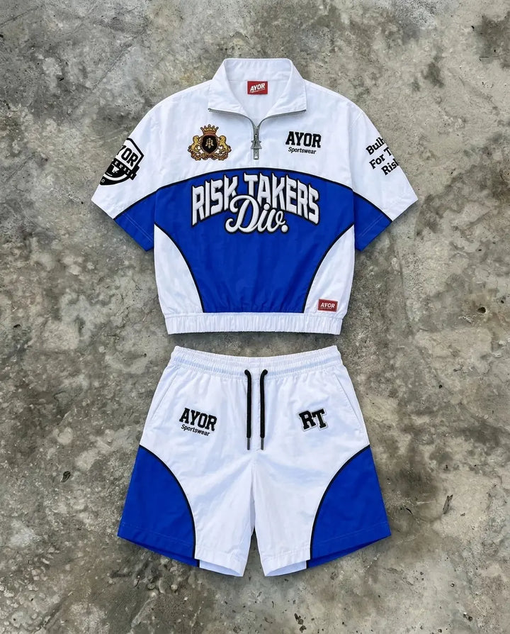 Translation missing: en.White/Blue Risk Takers Windbreak Set