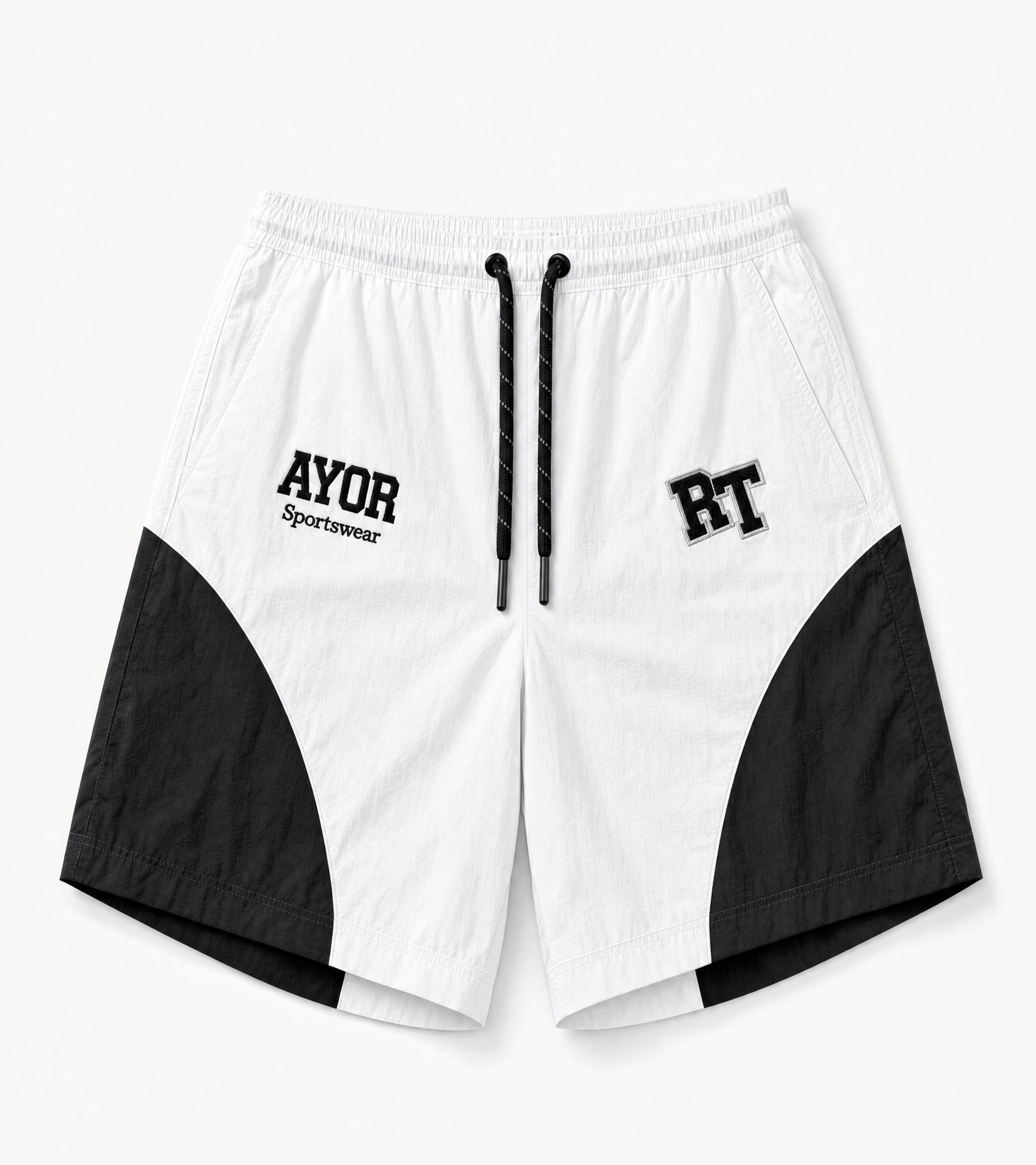 White/Black Risk Takers Windbreak Shorts