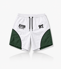 White/Forest Green Risk Takers Windbreak Shorts