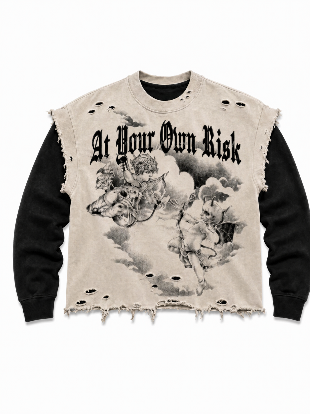 Battle Within Distressed Layered Tee
