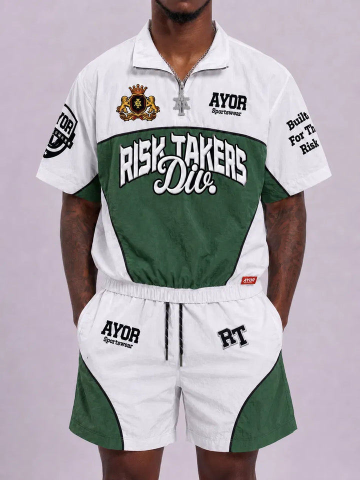 Translation missing: en.White/Forest Green Risk Takers Windbreak Set